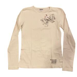 Simonetta White Cotton shirt Dog & Bow (size 10)